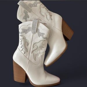 White Bedazzled Western Boots